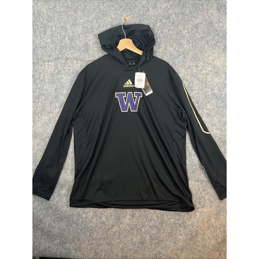 Washington Huskies Football Long Sleeve Training Tee Hoodie Adidas Men’s XL NEW